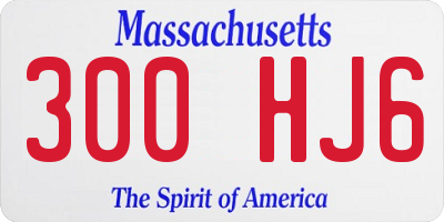 MA license plate 300HJ6