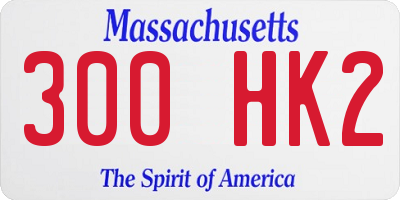 MA license plate 300HK2