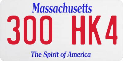 MA license plate 300HK4