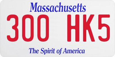 MA license plate 300HK5