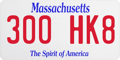 MA license plate 300HK8