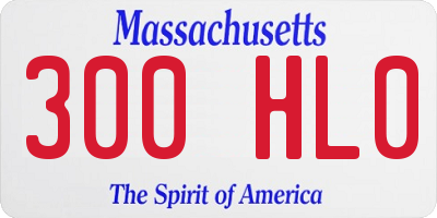 MA license plate 300HL0