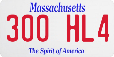 MA license plate 300HL4