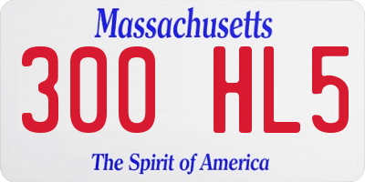 MA license plate 300HL5