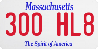 MA license plate 300HL8