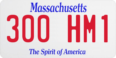 MA license plate 300HM1