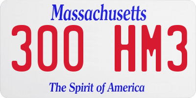 MA license plate 300HM3