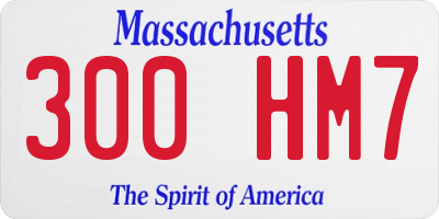 MA license plate 300HM7
