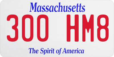 MA license plate 300HM8