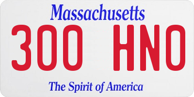 MA license plate 300HN0