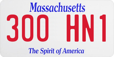 MA license plate 300HN1