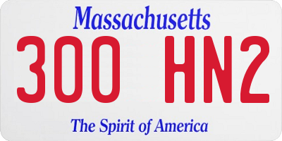 MA license plate 300HN2