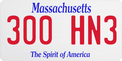 MA license plate 300HN3