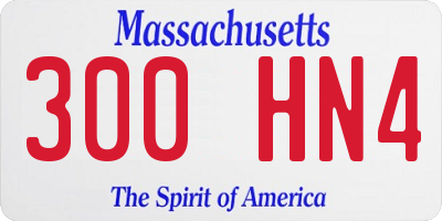 MA license plate 300HN4