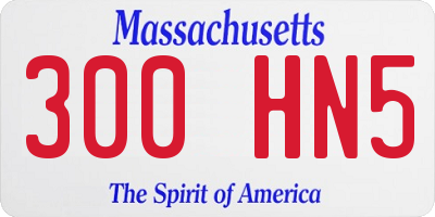 MA license plate 300HN5