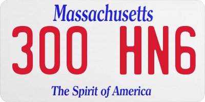 MA license plate 300HN6