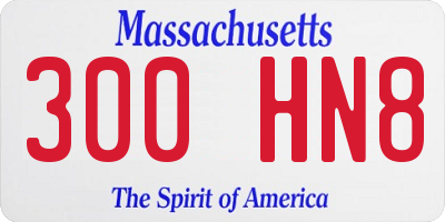 MA license plate 300HN8