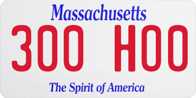 MA license plate 300HO0