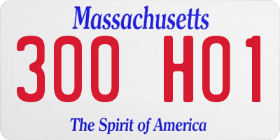 MA license plate 300HO1