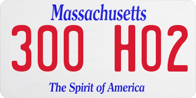 MA license plate 300HO2