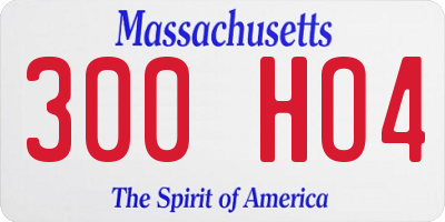 MA license plate 300HO4