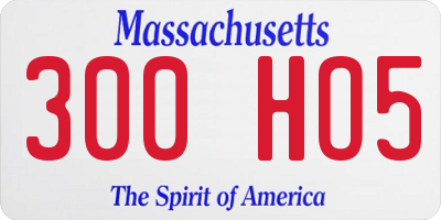 MA license plate 300HO5