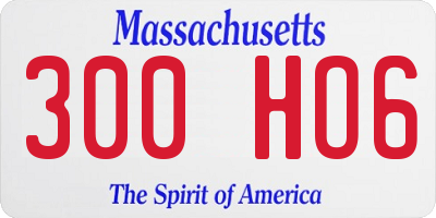 MA license plate 300HO6