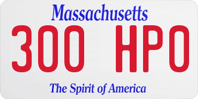 MA license plate 300HP0