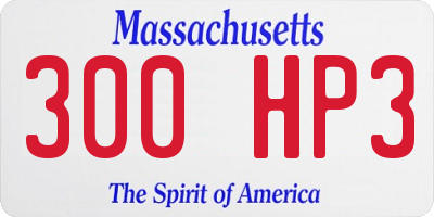 MA license plate 300HP3