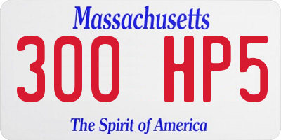 MA license plate 300HP5