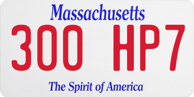 MA license plate 300HP7