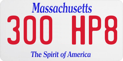 MA license plate 300HP8