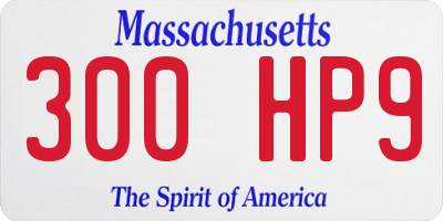 MA license plate 300HP9