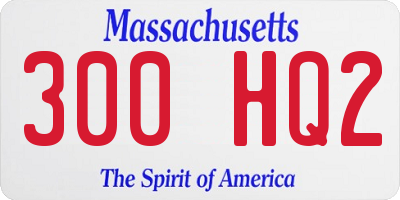 MA license plate 300HQ2