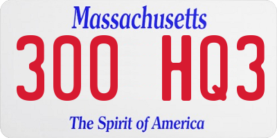 MA license plate 300HQ3