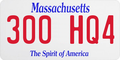 MA license plate 300HQ4