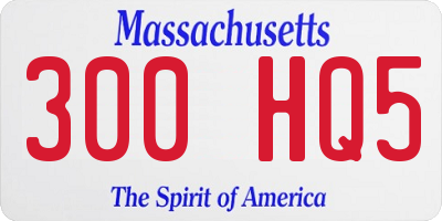 MA license plate 300HQ5