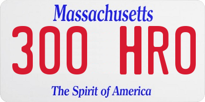 MA license plate 300HR0