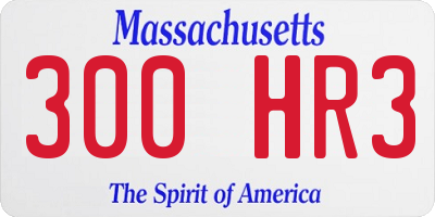 MA license plate 300HR3