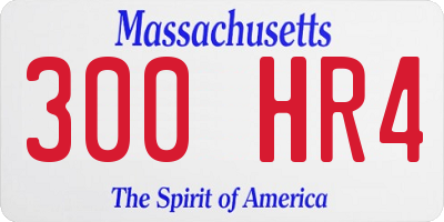 MA license plate 300HR4