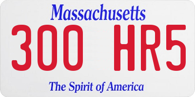 MA license plate 300HR5