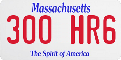 MA license plate 300HR6
