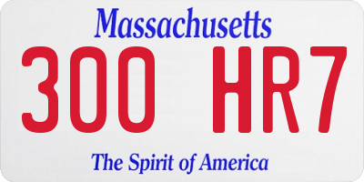 MA license plate 300HR7