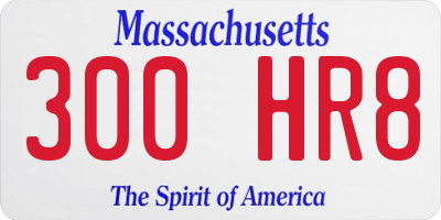MA license plate 300HR8