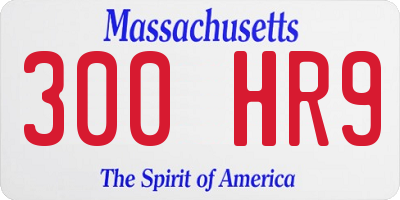 MA license plate 300HR9