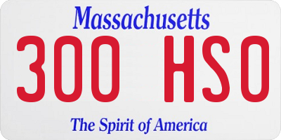 MA license plate 300HS0