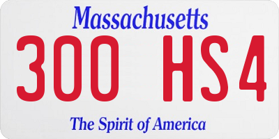 MA license plate 300HS4