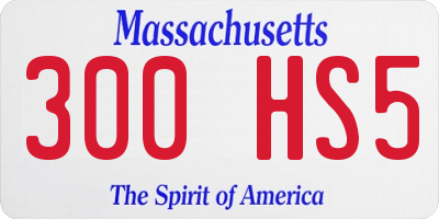 MA license plate 300HS5
