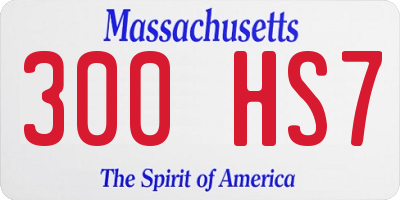 MA license plate 300HS7