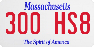 MA license plate 300HS8